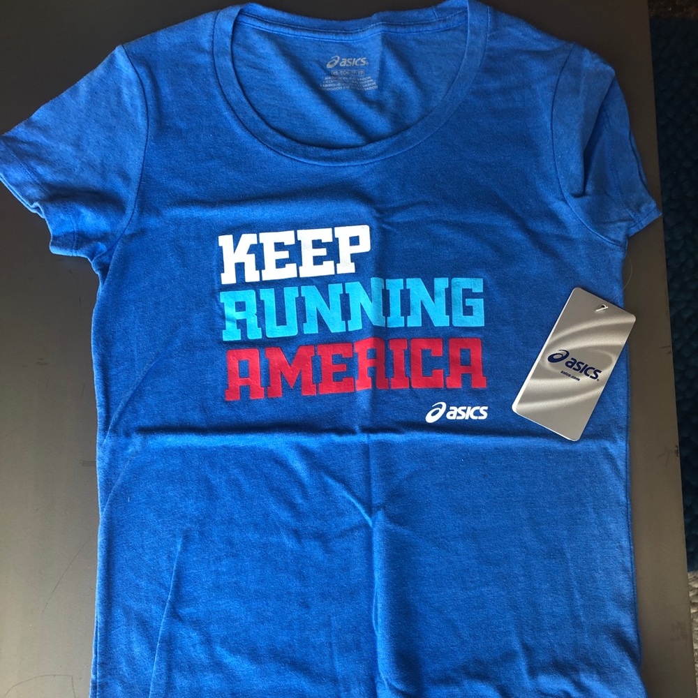 ASICS keep running America shirt Xs